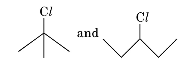 SN1 pair: tertiary and secondary chloroalkanes