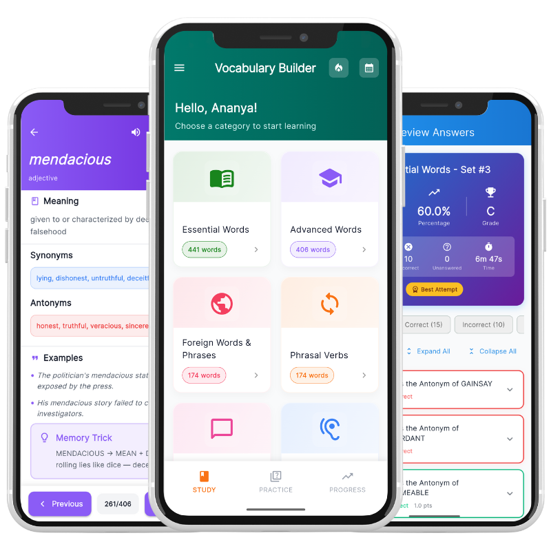 Vocabulary Builder App Interface
